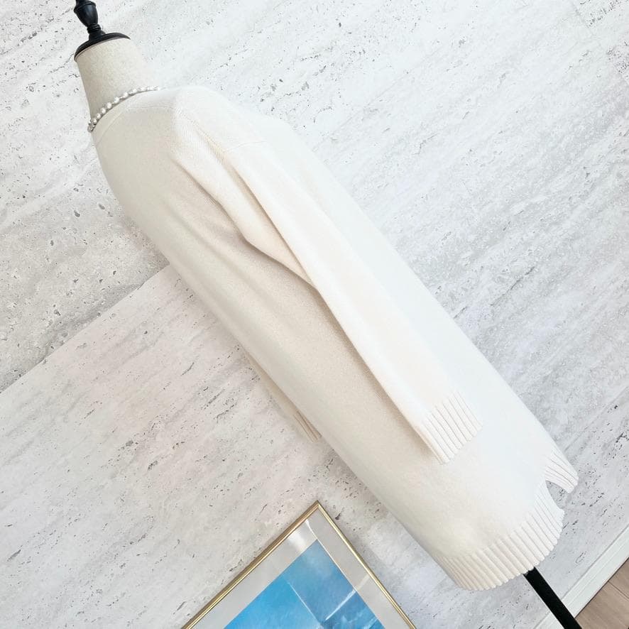 極美品★HERMES★カシミヤ100★Hロゴプレート★ニットワンピース