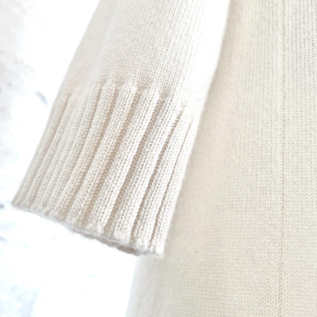 極美品★HERMES★カシミヤ100★Hロゴプレート★ニットワンピース