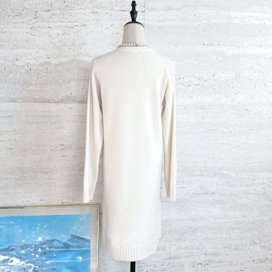 極美品★HERMES★カシミヤ100★Hロゴプレート★ニットワンピース