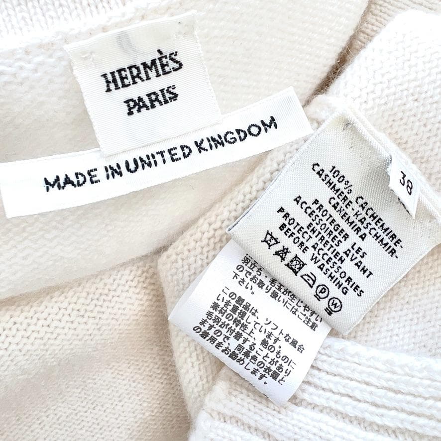 極美品★HERMES★カシミヤ100★Hロゴプレート★ニットワンピース