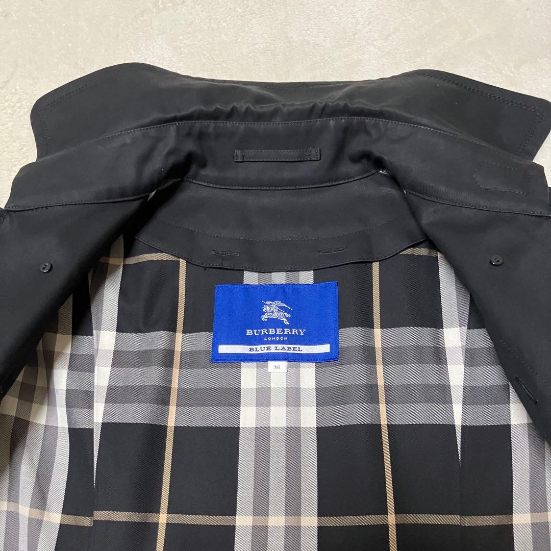 [美品] バーバリーブルーレーベル　トレンチコート　裏ノバチェック総柄　ベルト