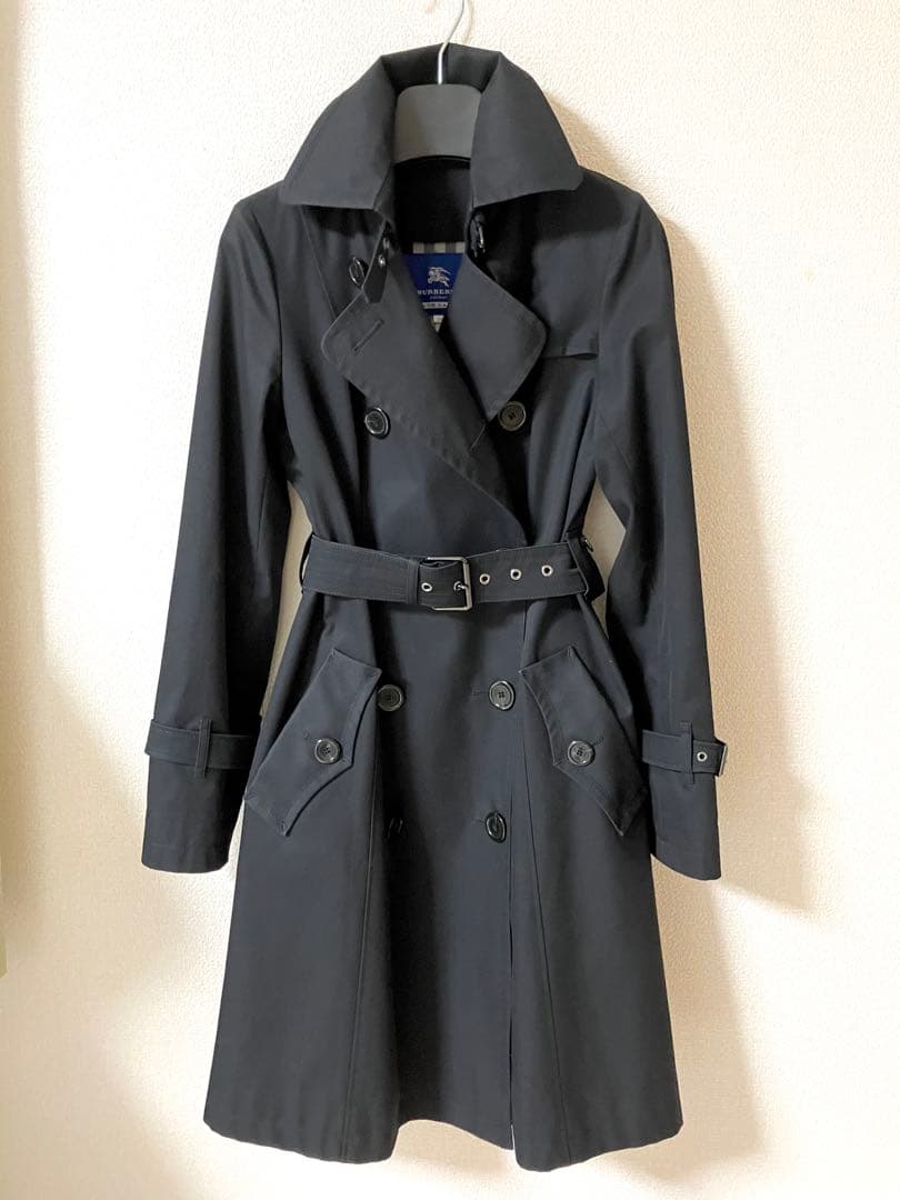 [美品] バーバリーブルーレーベル　トレンチコート　裏ノバチェック総柄　ベルト
