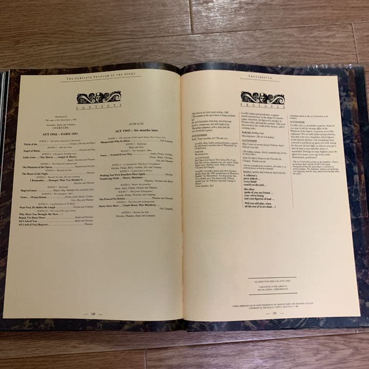 オペラ座の怪人（ミュージカル）の初演ロンドン出版本