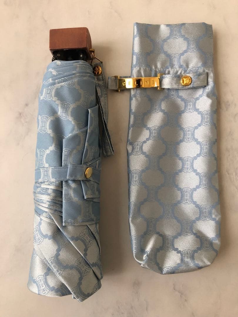 使用1回　CELINE セリーヌ　折りたたみ傘　ブルー系