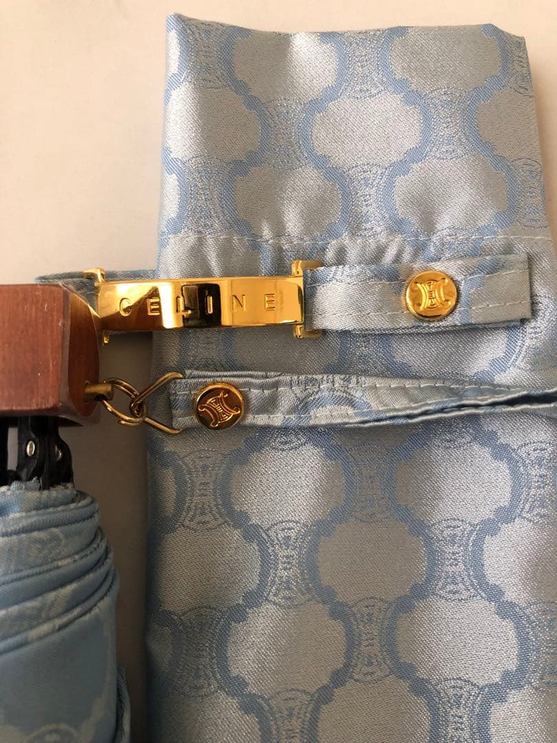 使用1回　CELINE セリーヌ　折りたたみ傘　ブルー系