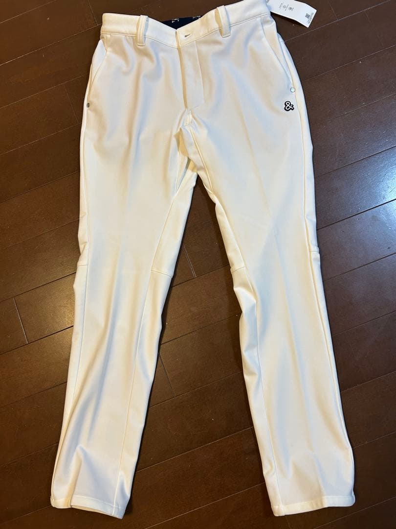 and per se ホワイトスリムフィットパンツ