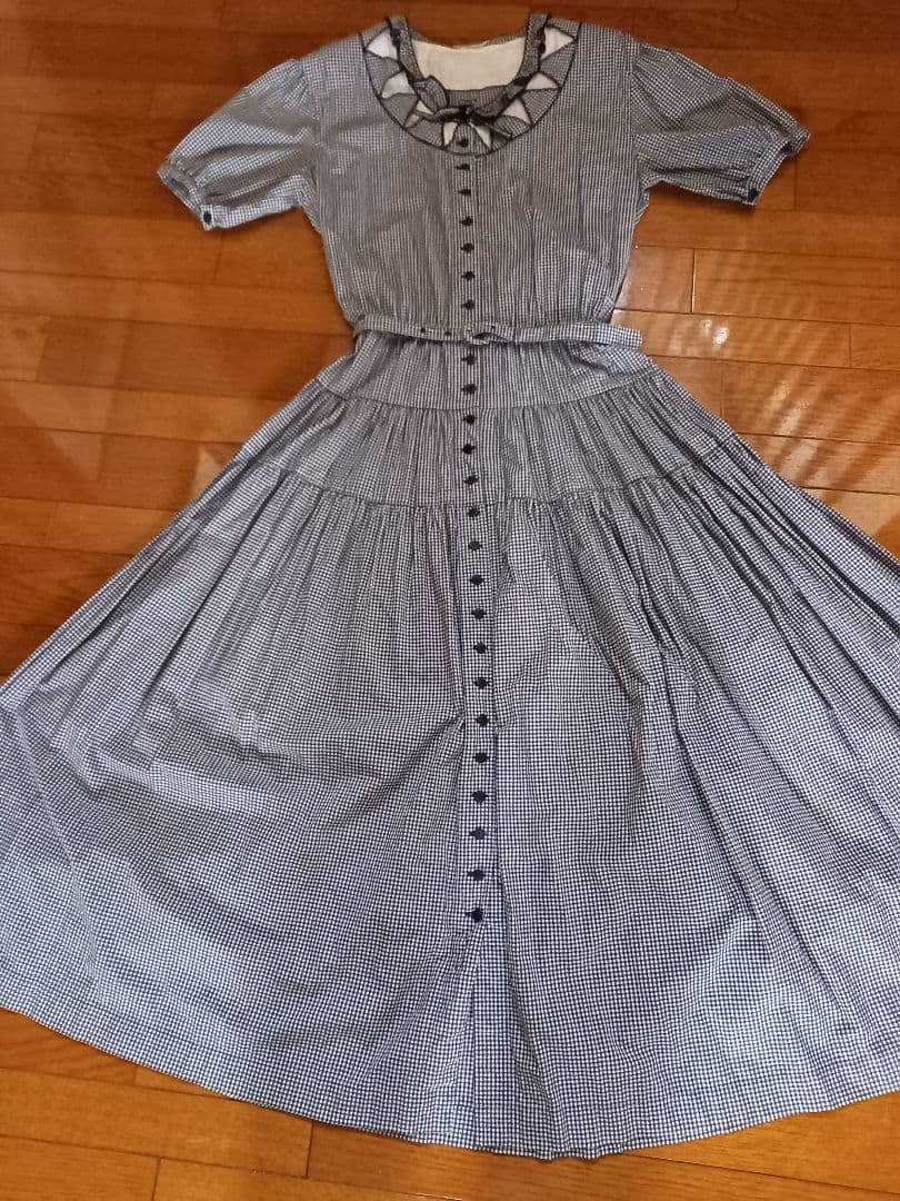 【Ouyang】カネコイサオ一回着用のみ美品素敵なチェックワンピース