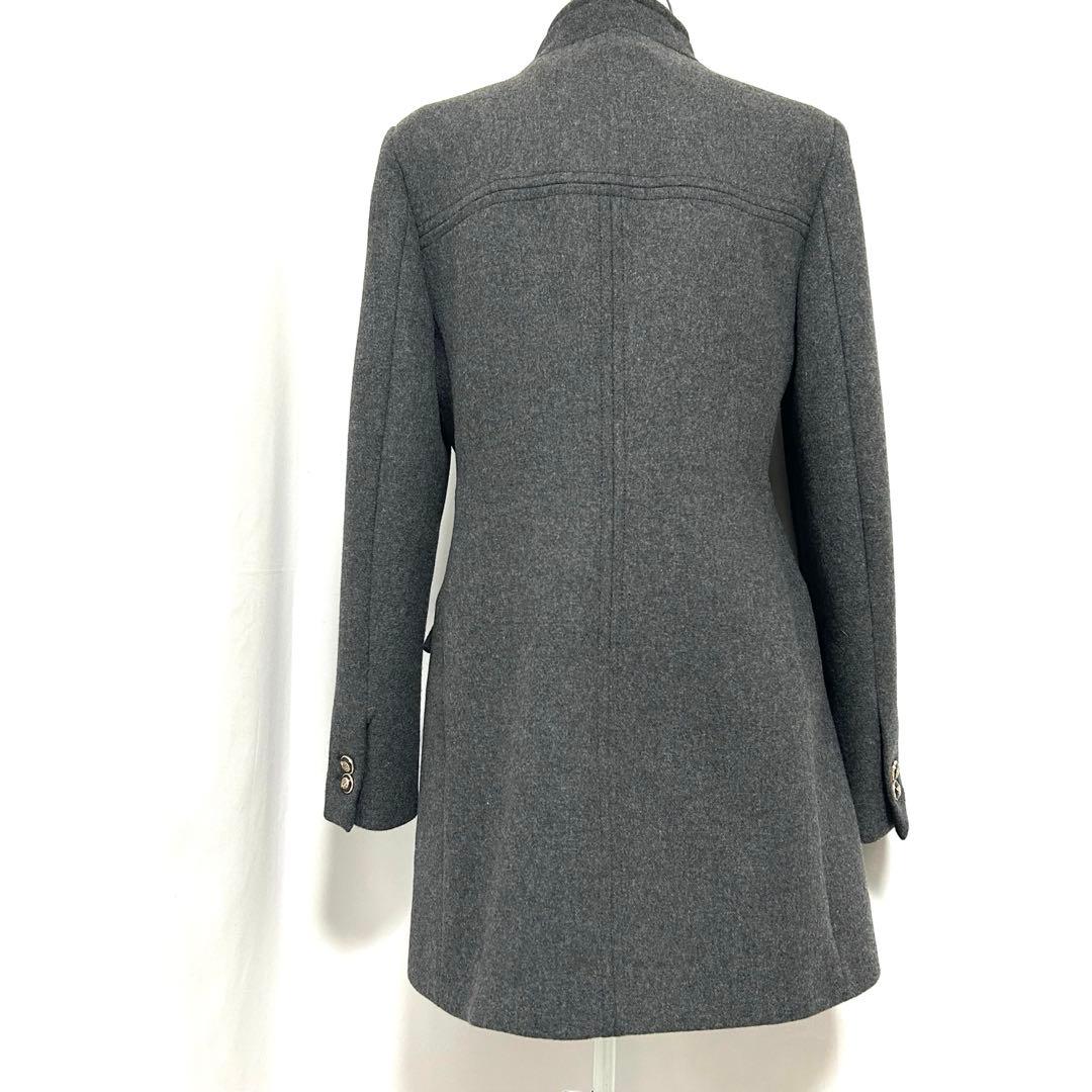 さかな様 ZARA ナポレオンコート ダブルブレスト グレー ロング M相当