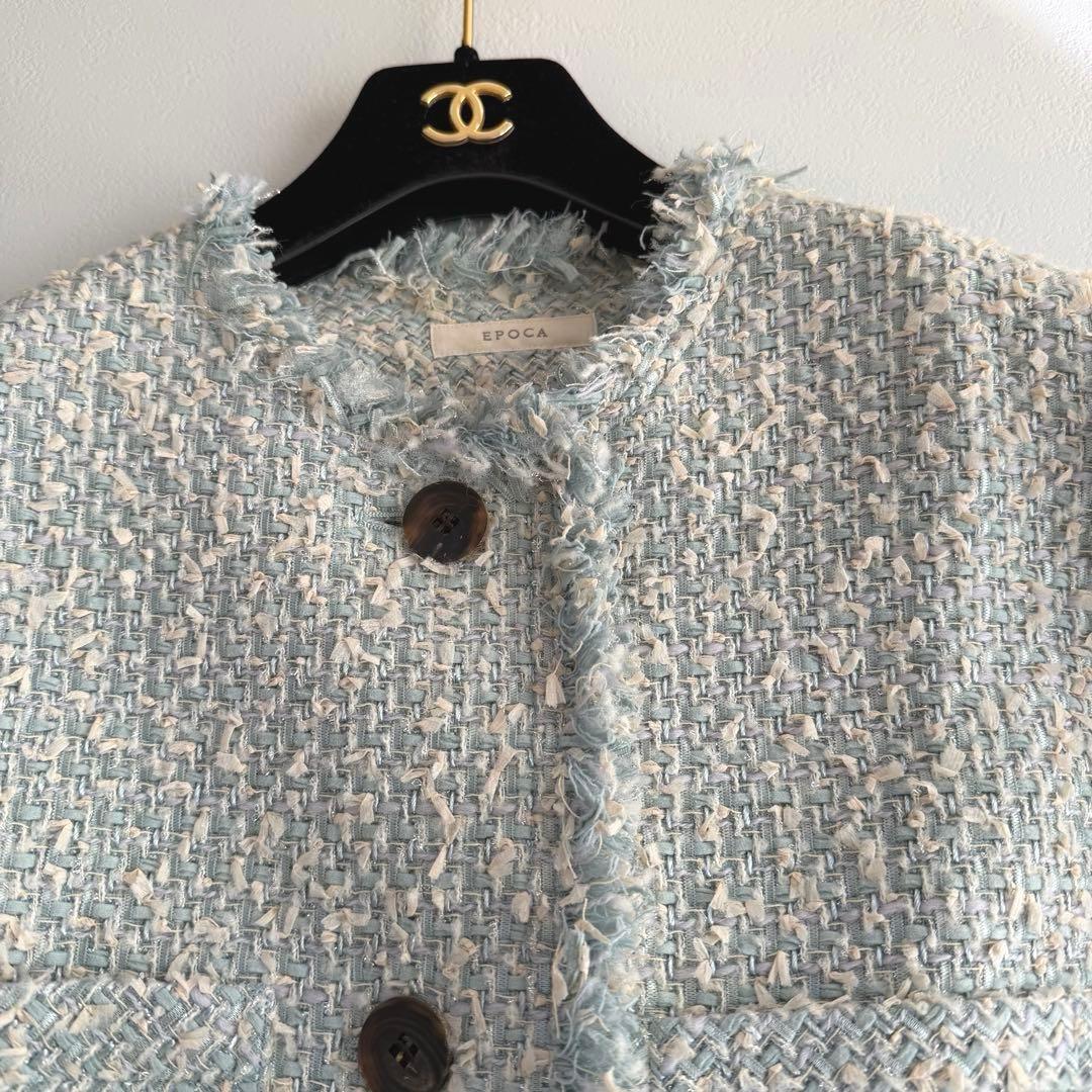 coochan様EPOCA エポカ ツイード ラメ フリンジ ジャケット