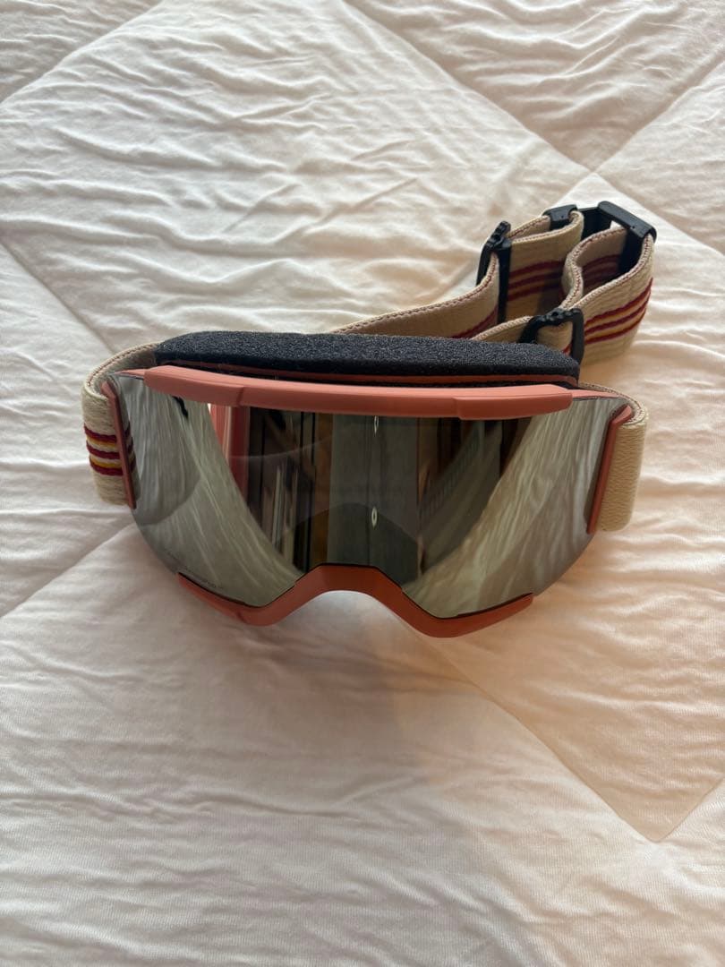 SMITH ゴーグル ピンク　ベージュ　ミラーレンズ