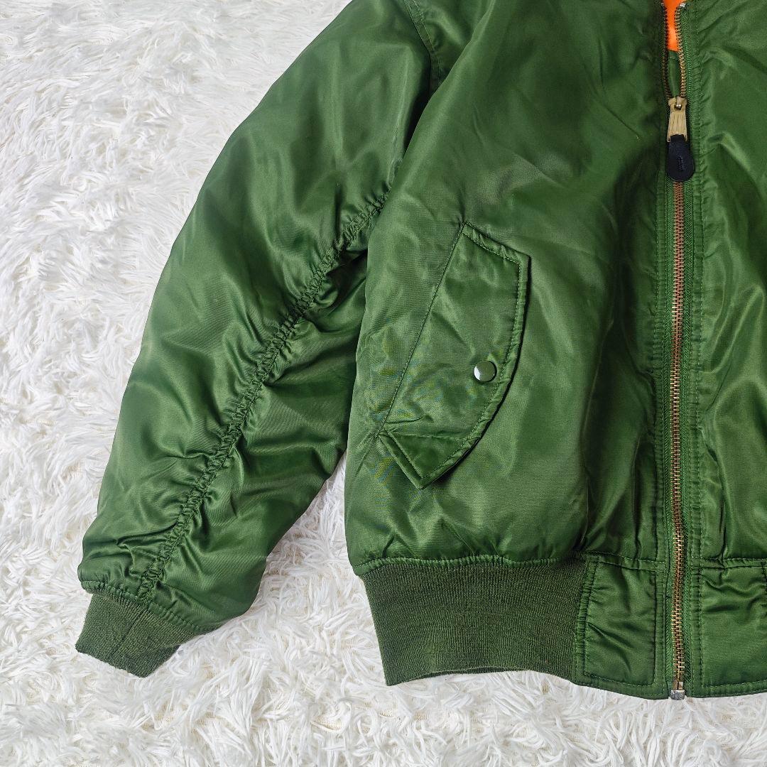【美品】MA-1 フライトジャケット ミリタリー M カーキ オレンジ 中綿