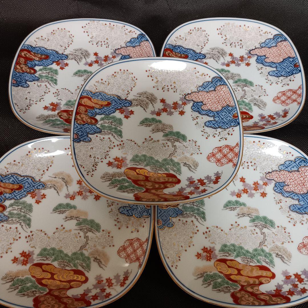 有田焼 其泉窯 染錦 銘々皿 5枚セット