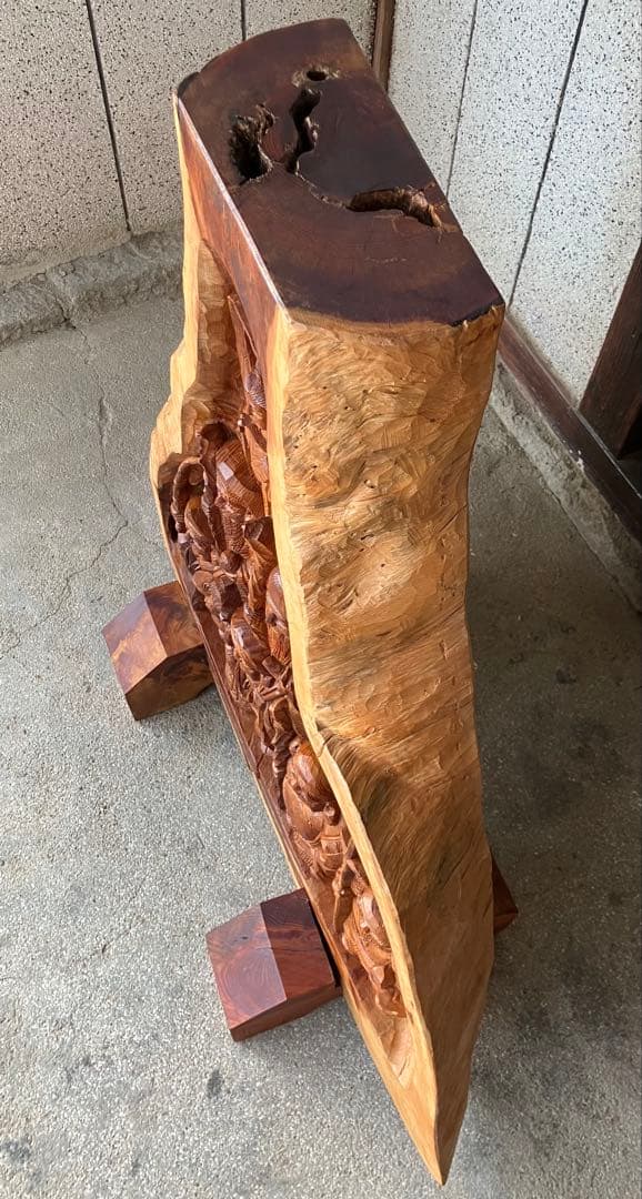 【虎丸様】樹齢470年大師松 木彫り 七福神 彫刻 琴平 岳峰 作