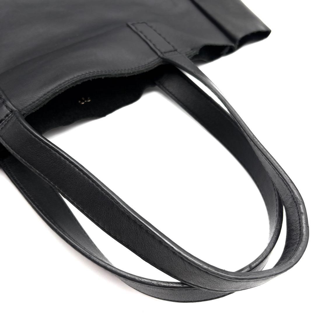 美品 アニヤハインドマーチ ネイビス トートバッグ エコバッグ付 レザー 黒