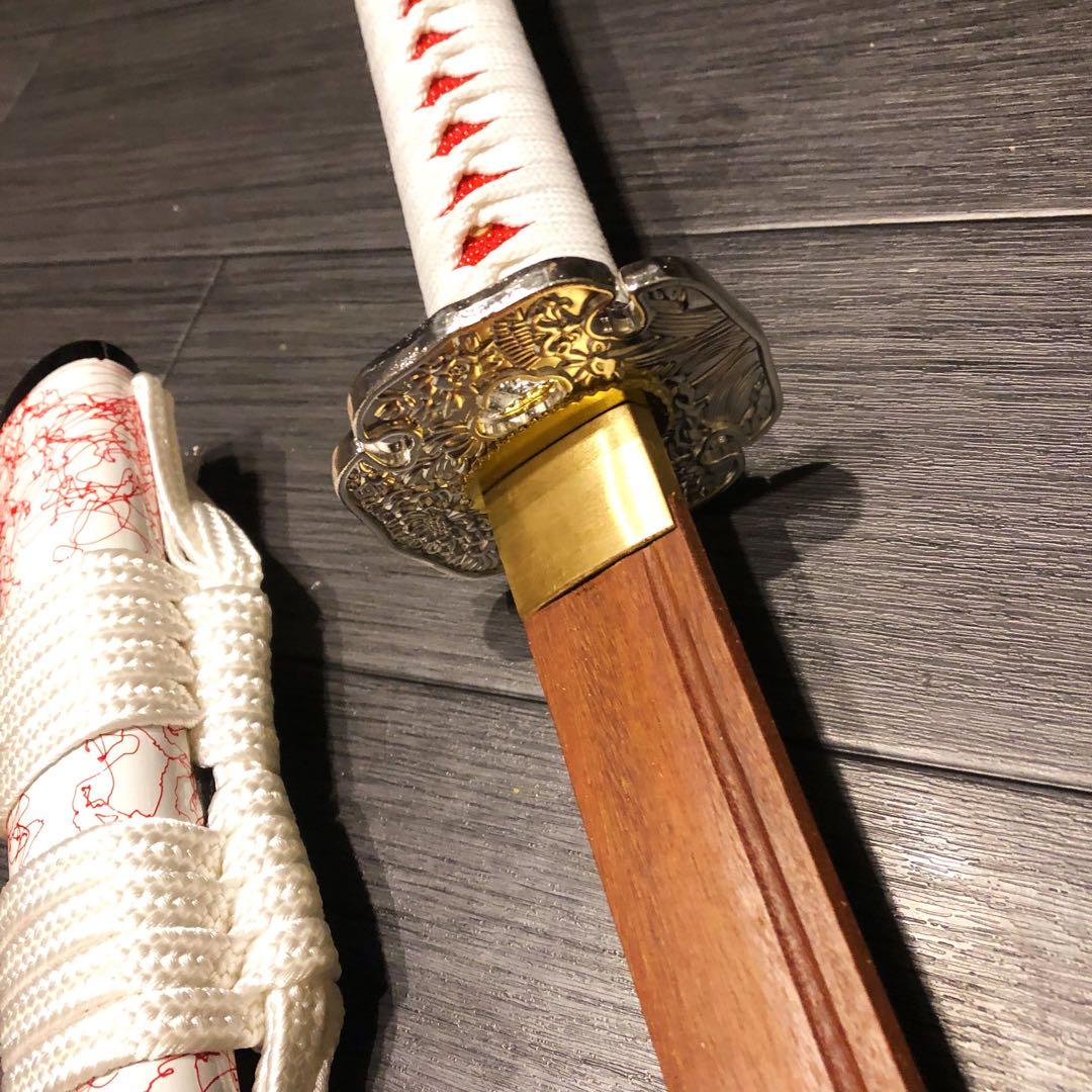 美品　本格模造刀　ローズウッド　木刀　鞘付き木刀　拵え　白拵え