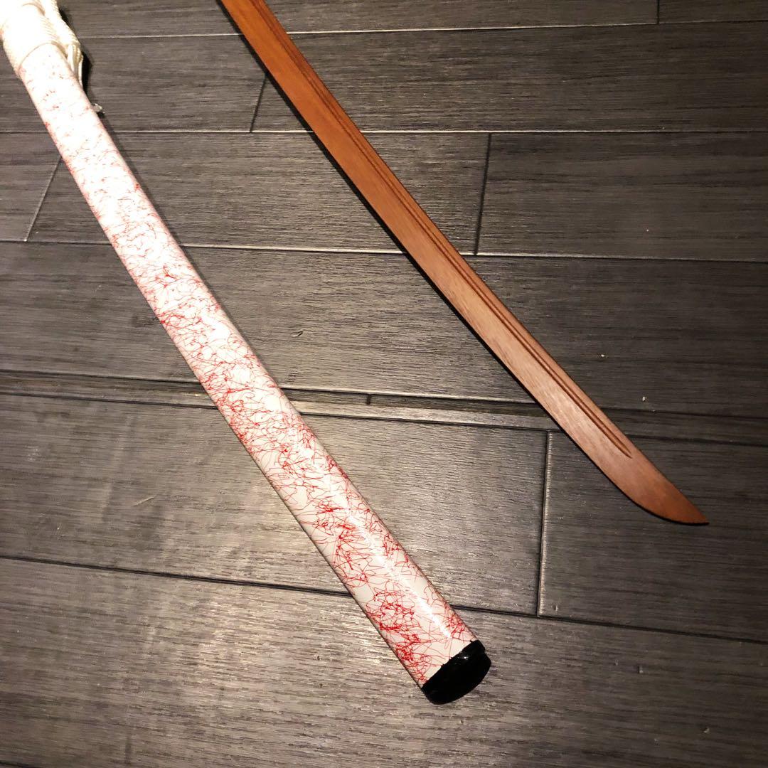 美品　本格模造刀　ローズウッド　木刀　鞘付き木刀　拵え　白拵え