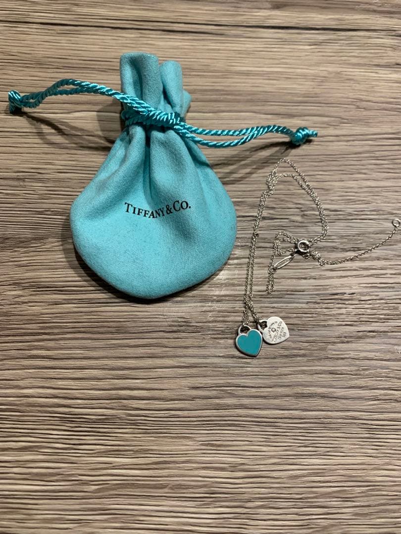 ＴＩＦＦＡＮＹ＆ＣＯ.＊ブルーダブルハートタグペンダント ミニ