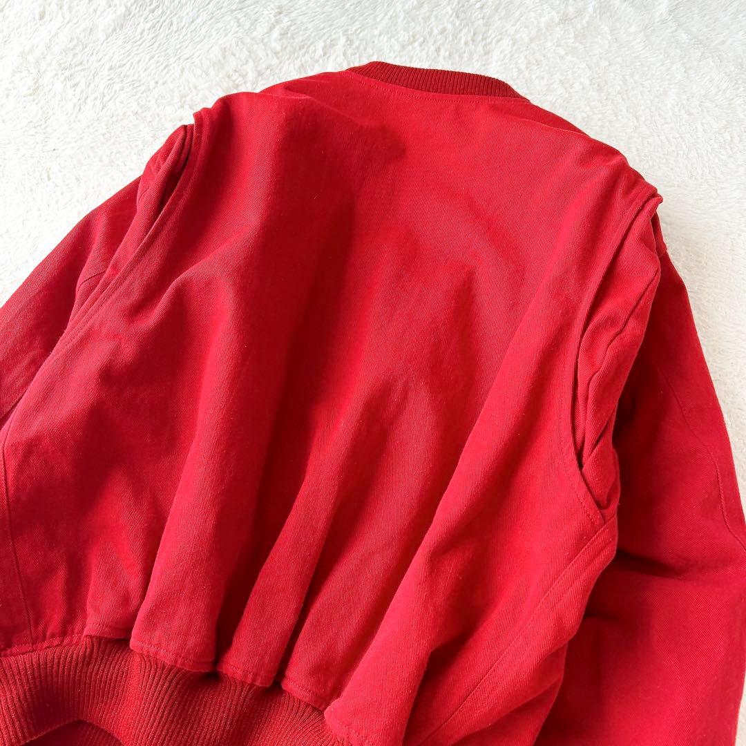 ピンクハウス ビンテージブルゾン ワッペン 裏地チェック 赤 フリーサイズ