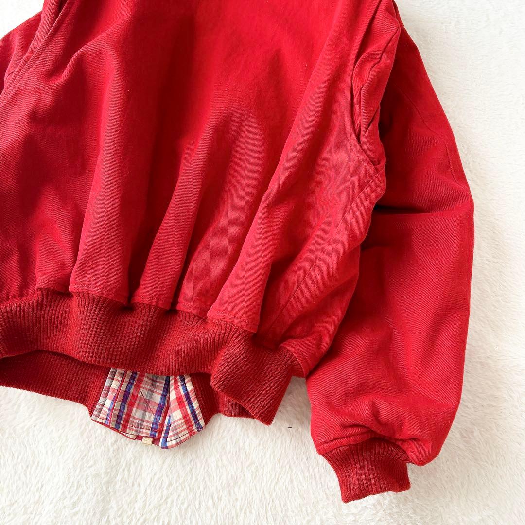 ピンクハウス ビンテージブルゾン ワッペン 裏地チェック 赤 フリーサイズ