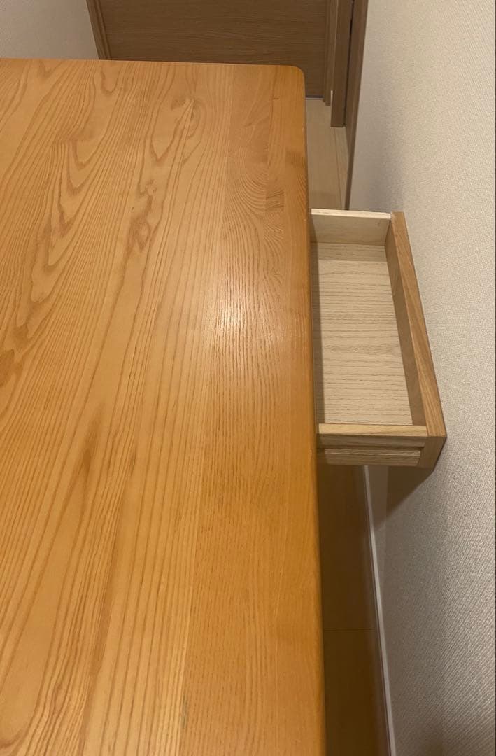 木製長方形テーブル 引き出し付き　ミキモク