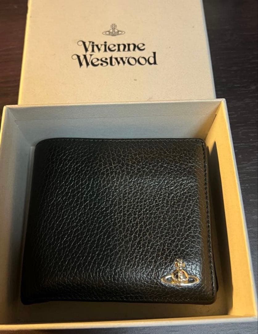Vivienne Westwood 黒 レザー 二つ折り財布