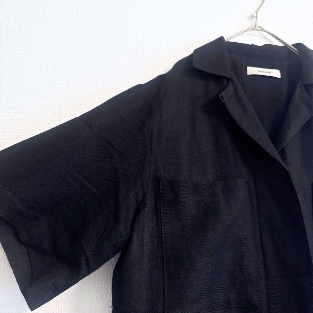 ebure 近年 リネンビスヘリンボーンオールインワン ジャンプスーツ 麻混