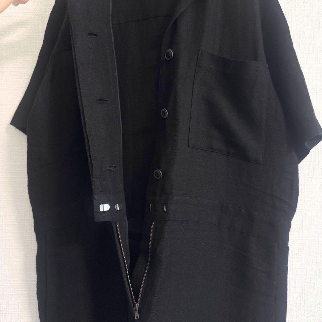 ebure 近年 リネンビスヘリンボーンオールインワン ジャンプスーツ 麻混