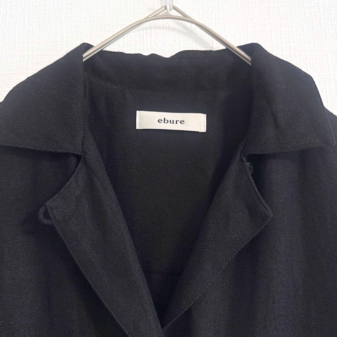 ebure 近年 リネンビスヘリンボーンオールインワン ジャンプスーツ 麻混