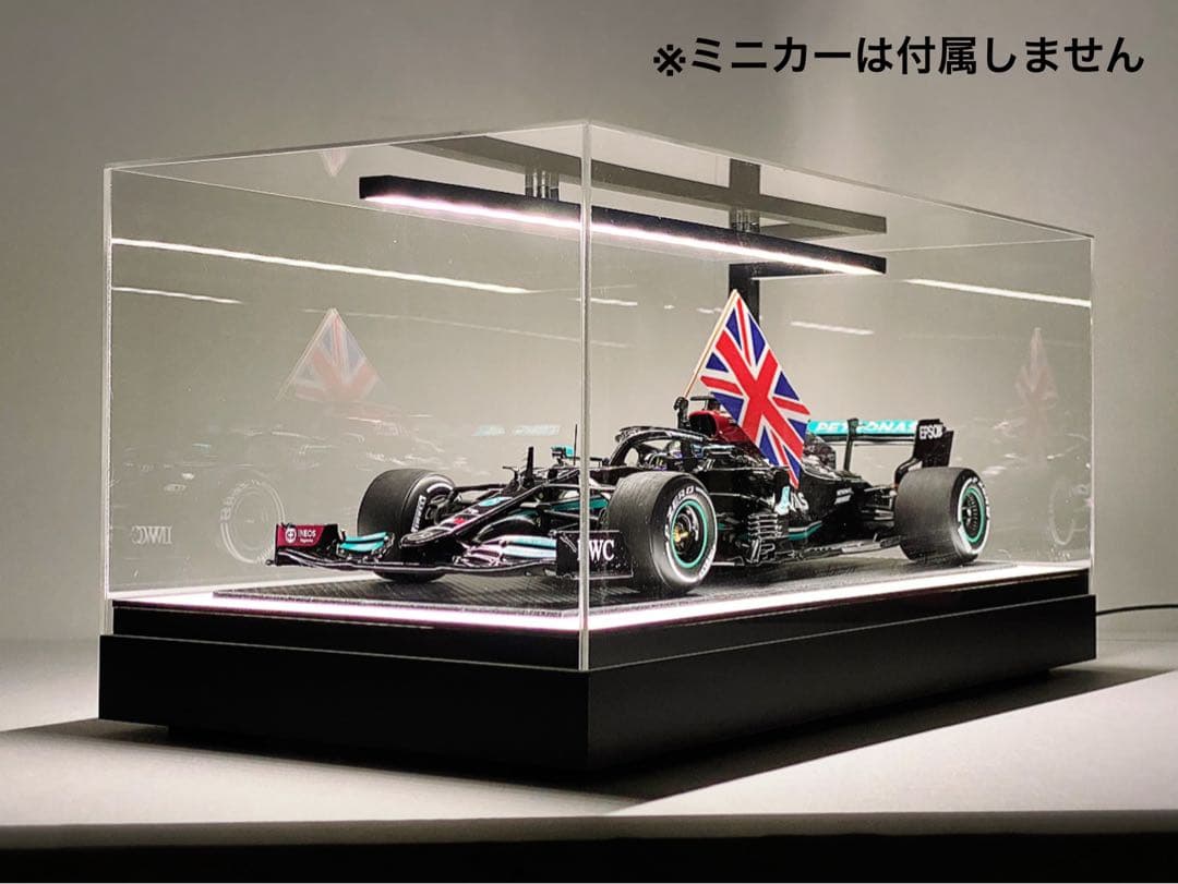 ★1/18 メルセデス 仕様LED照明付ディスプレイケース 【半艶ブラック】