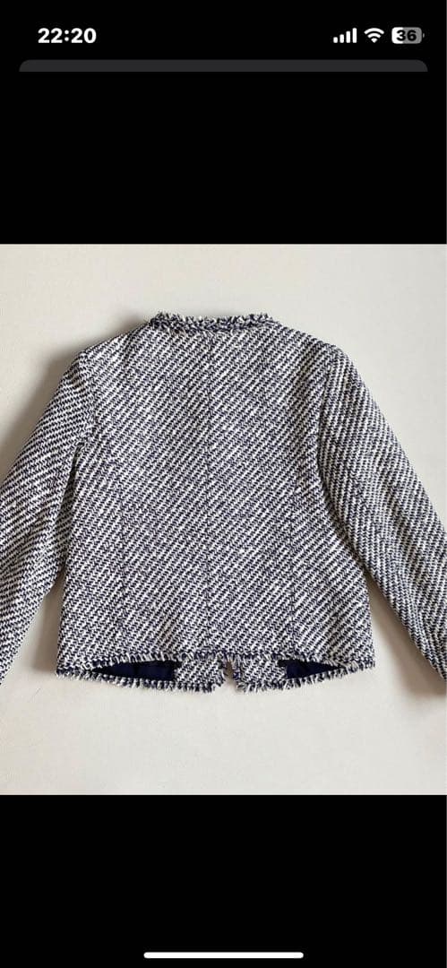 トゥモローランド　英国リントン社ツイードノーカラージャケット　36 S