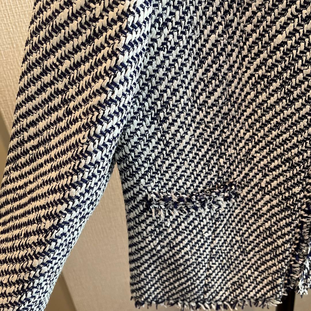 トゥモローランド　英国リントン社ツイードノーカラージャケット　36 S