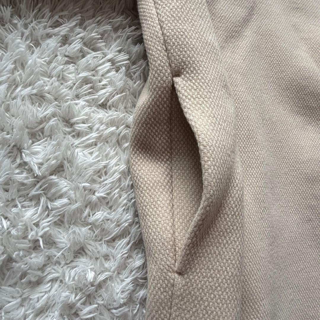 プラステ×マンテコ ノーカラーコート ベージュ カラーレス ウール混 Mサイズ