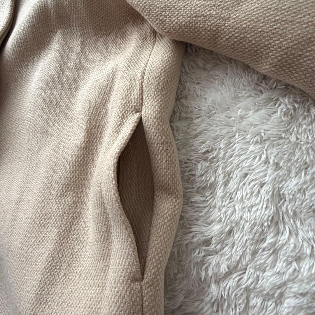 プラステ×マンテコ ノーカラーコート ベージュ カラーレス ウール混 Mサイズ