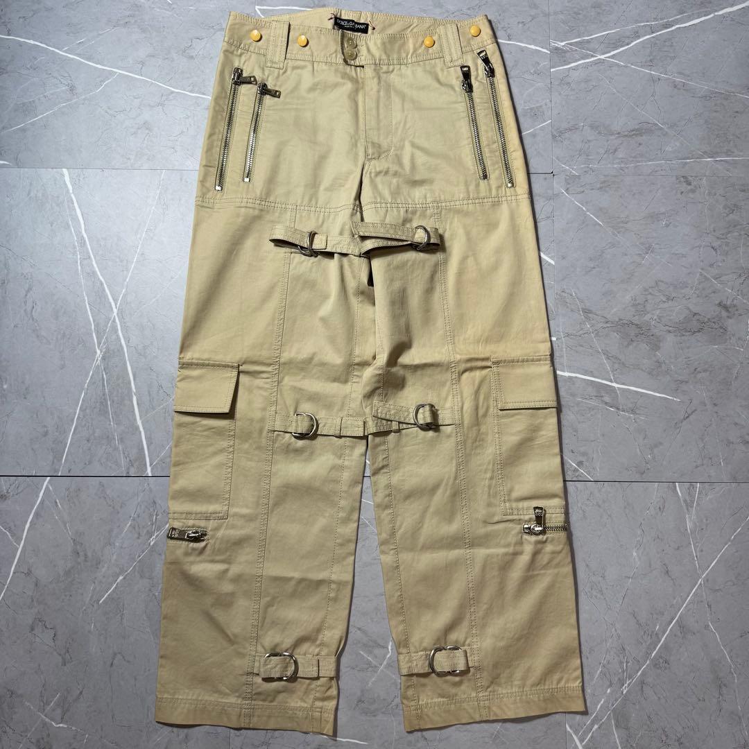 【名作】ドルチェ＆ガッバーナ　D＆G　パラシュート　ボンテージパンツ　ベージュ