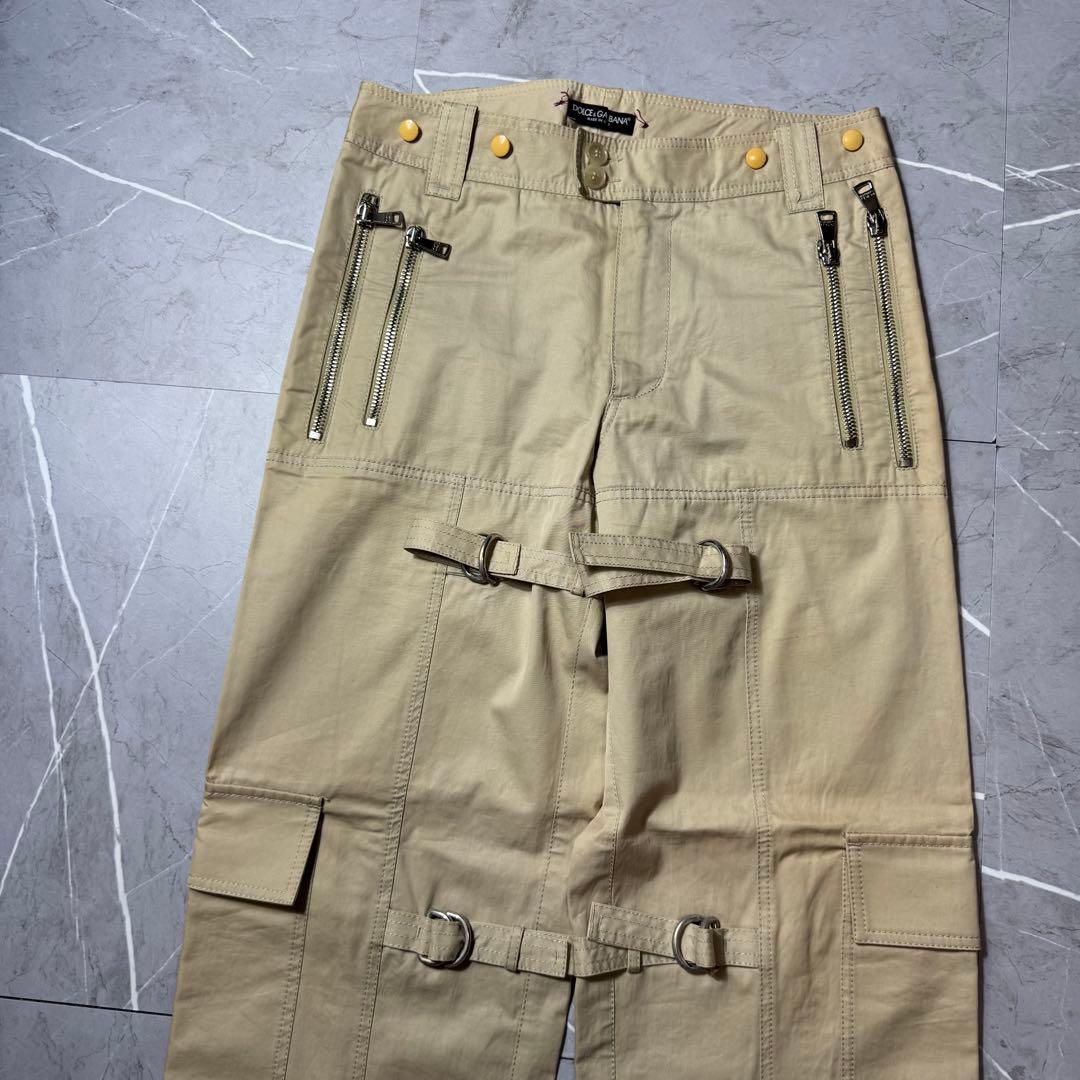 【名作】ドルチェ＆ガッバーナ　D＆G　パラシュート　ボンテージパンツ　ベージュ