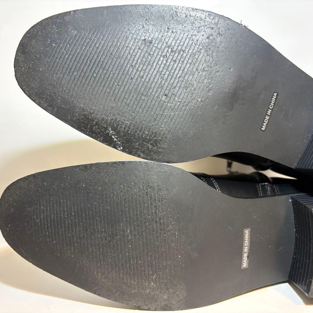 【本革】Lui’s ルイス ヒールレザーブーツ 42 黒 メンズ ウエスタン