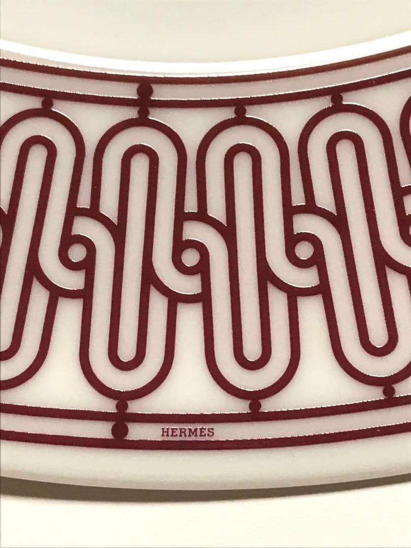 エルメス　Hデコ　デザートプレート　レッド　ルージュ　HERMESお皿洋食器　赤