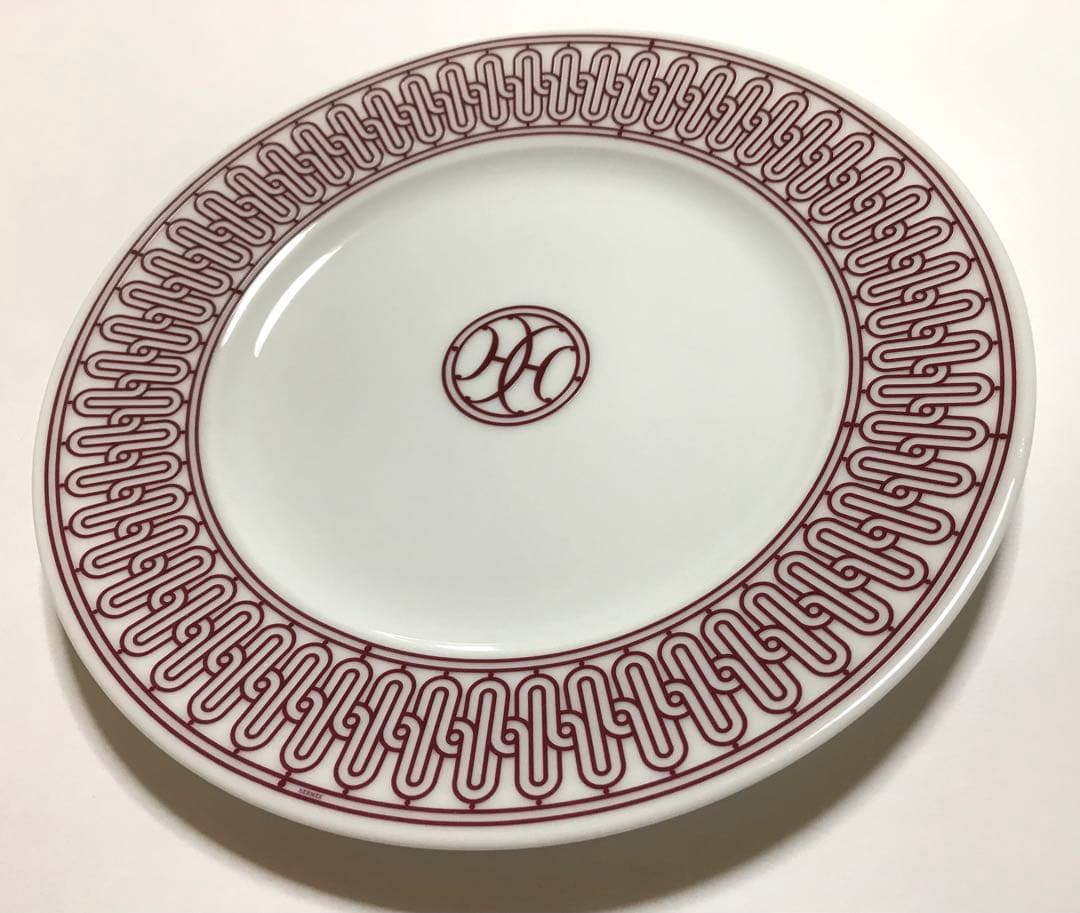 エルメス　Hデコ　デザートプレート　レッド　ルージュ　HERMESお皿洋食器　赤