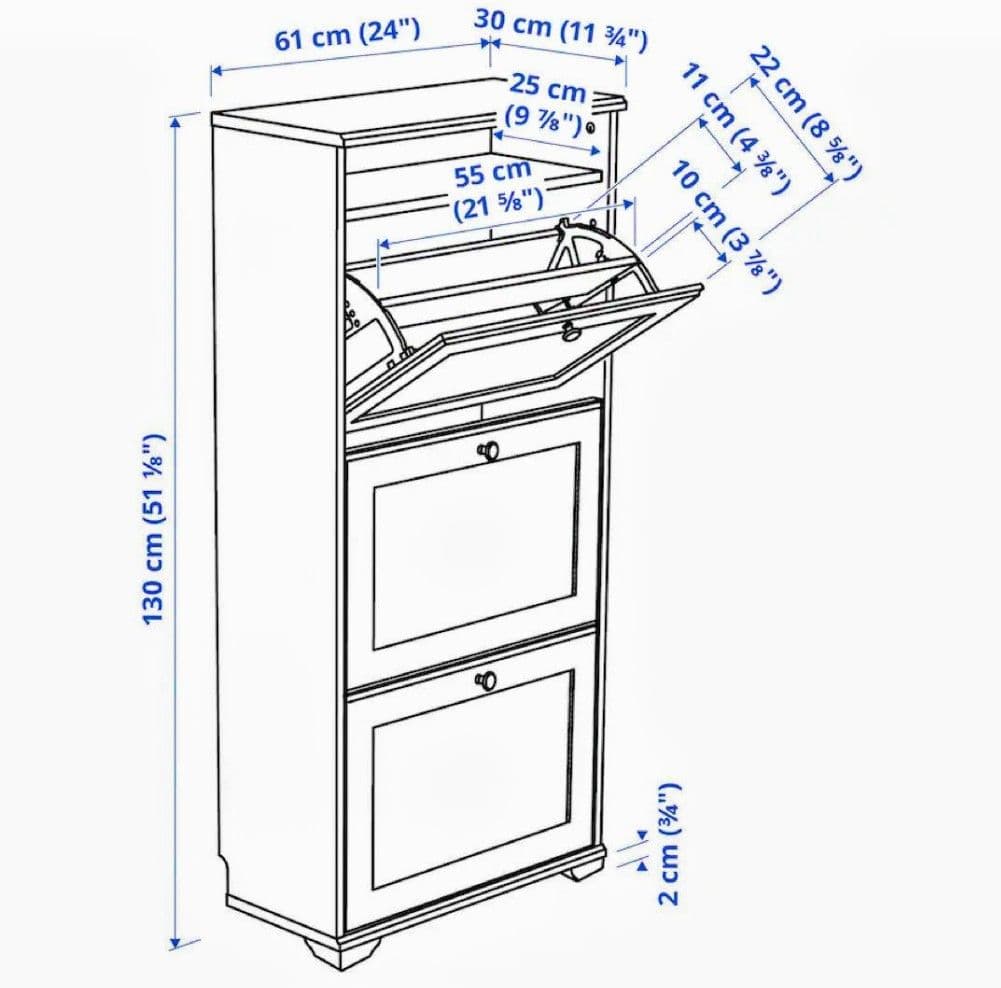 BRUSALI ブルサリ　シューズボックス3段