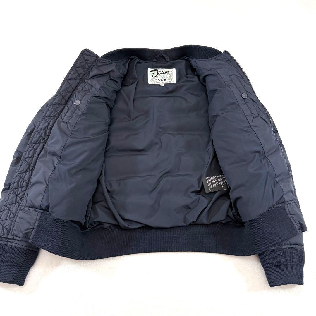 ショット ダウンジャケット ネイビー S 中綿 MA-1型