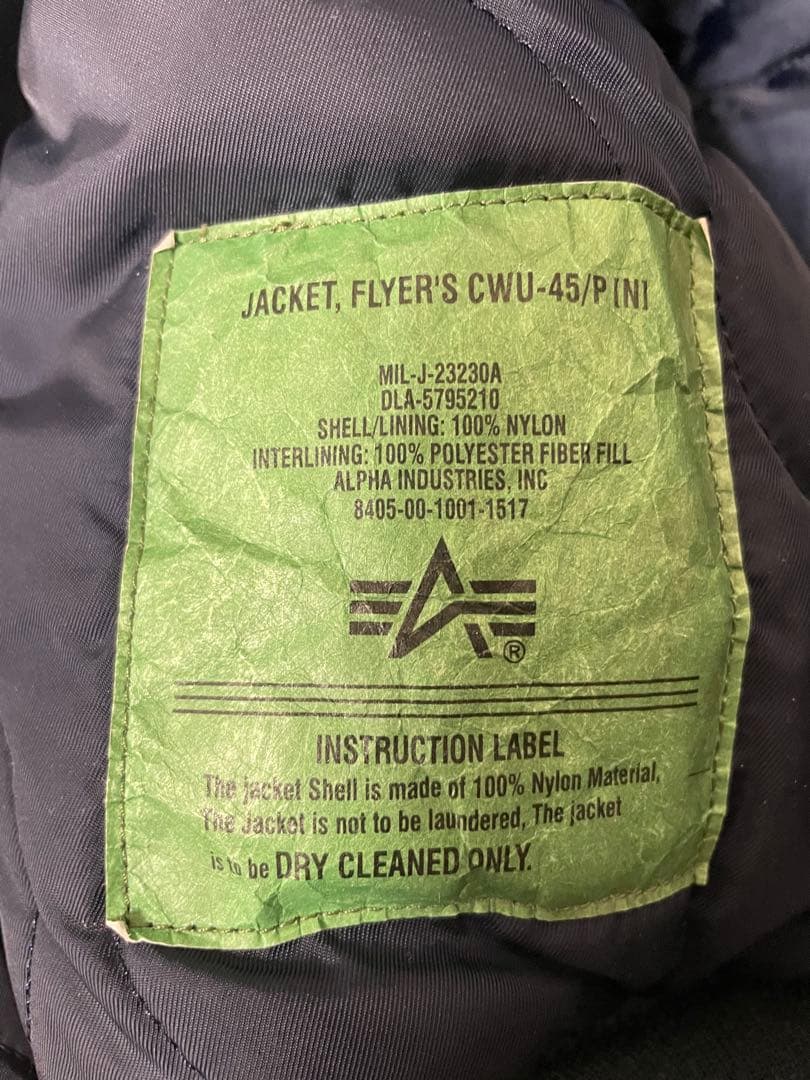 H*o様 ALPHA CWU-45/P M sizeフライトジャケット ミリタリ