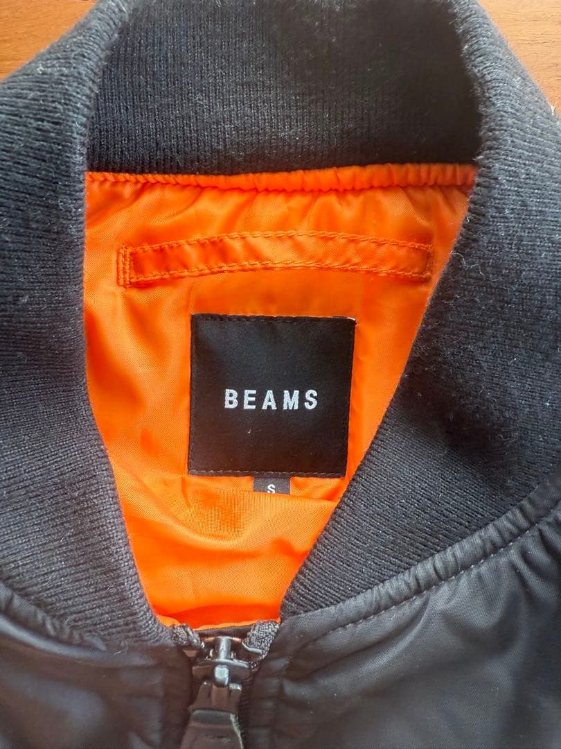 BEAMS ブラック MA-1 フライトジャケット S