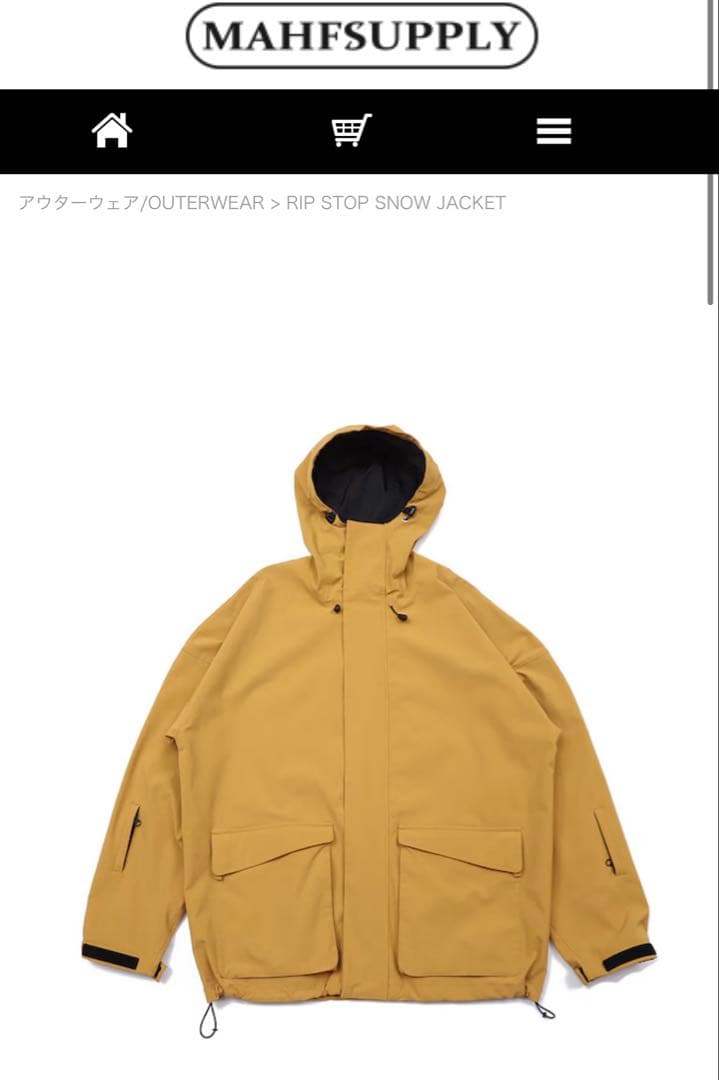 【新品】MAHF リップストップジャケット　マスタード　 XXXLサイズ