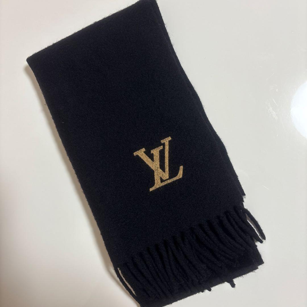 LOUIS VUITTON カシミヤマフラー ブラック