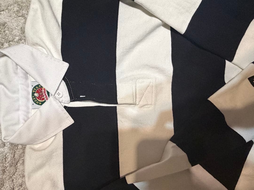 バーバリアン ストライプ ラガーシャツ 長袖 ポロシャツ