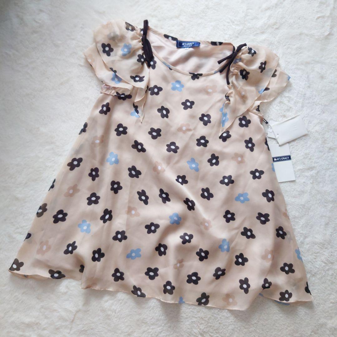 新品タグ付き M’S GRACY 花柄 リボン チュニック 大きいサイズ 42