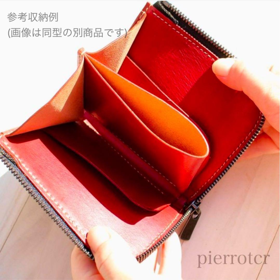 L字ファスナー/ハーフウォレット　レザーカービング　ハンドメイドアンティーク仕上