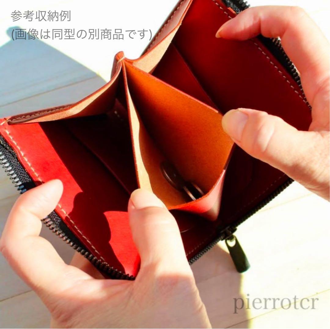 L字ファスナー/ハーフウォレット　レザーカービング　ハンドメイドアンティーク仕上