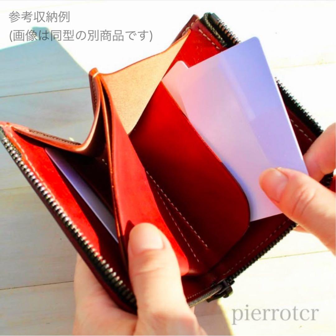 L字ファスナー/ハーフウォレット　レザーカービング　ハンドメイドアンティーク仕上