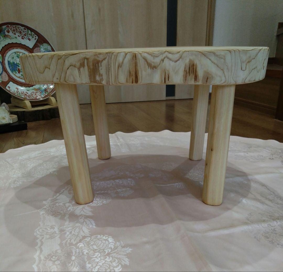 杉の輪切り円形ローテーブル⑰　モネエド❕樹齢約75年杉の模様が綺麗❕